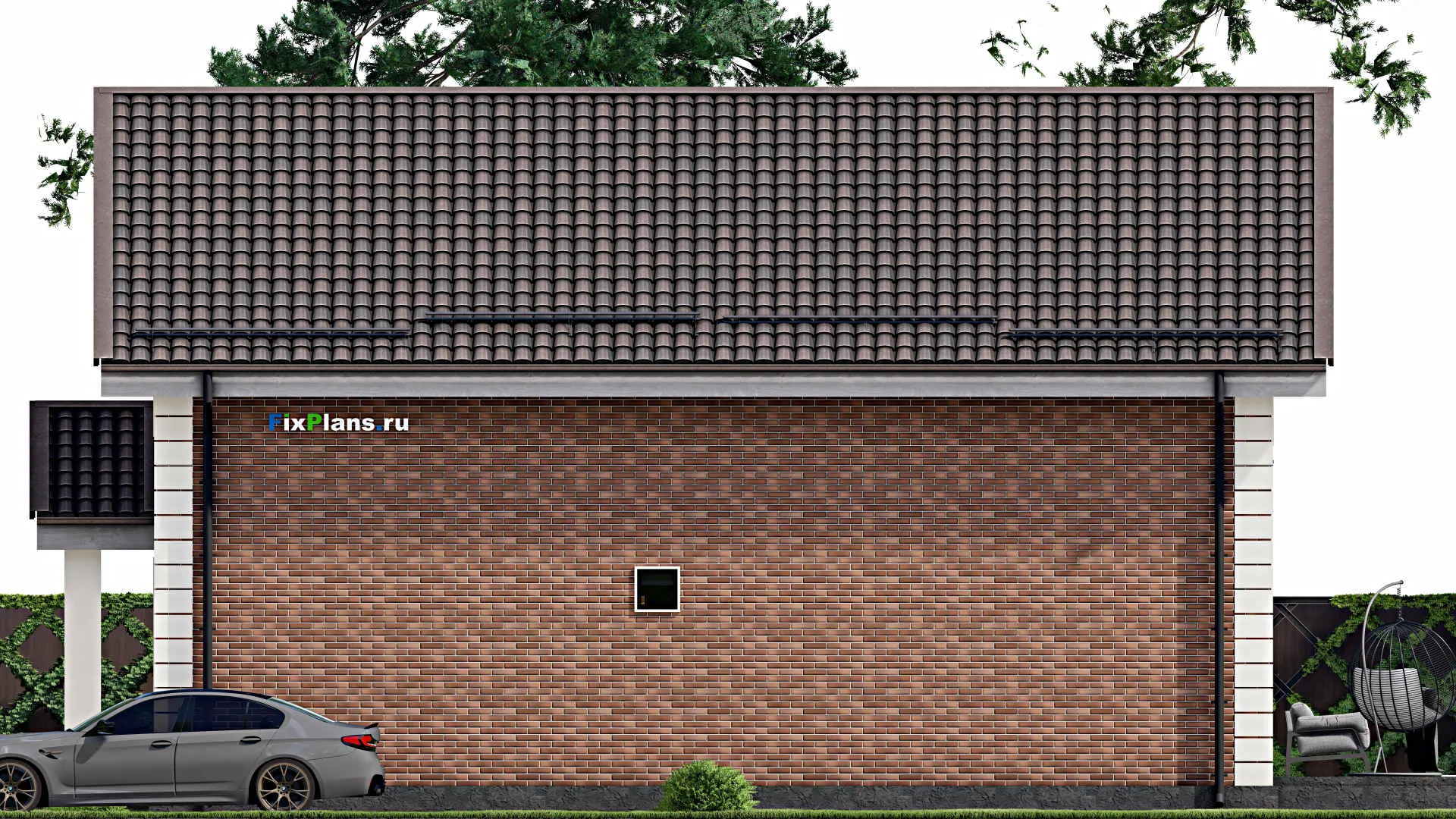 F-4724 - Планы дома с мансардой 12 на 13, площадью 240 м² с террасой и 4 спальнями