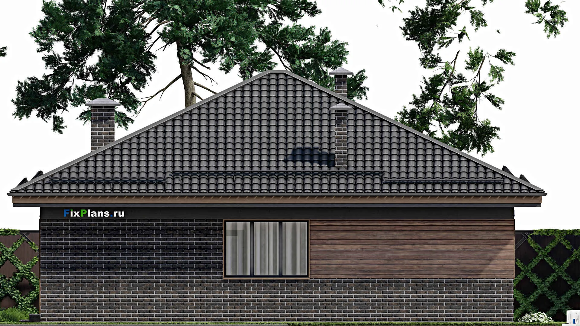 F-5156 - Проект одноэтажного дома 12 на 12, площадью 110 м² с 3 спальнями