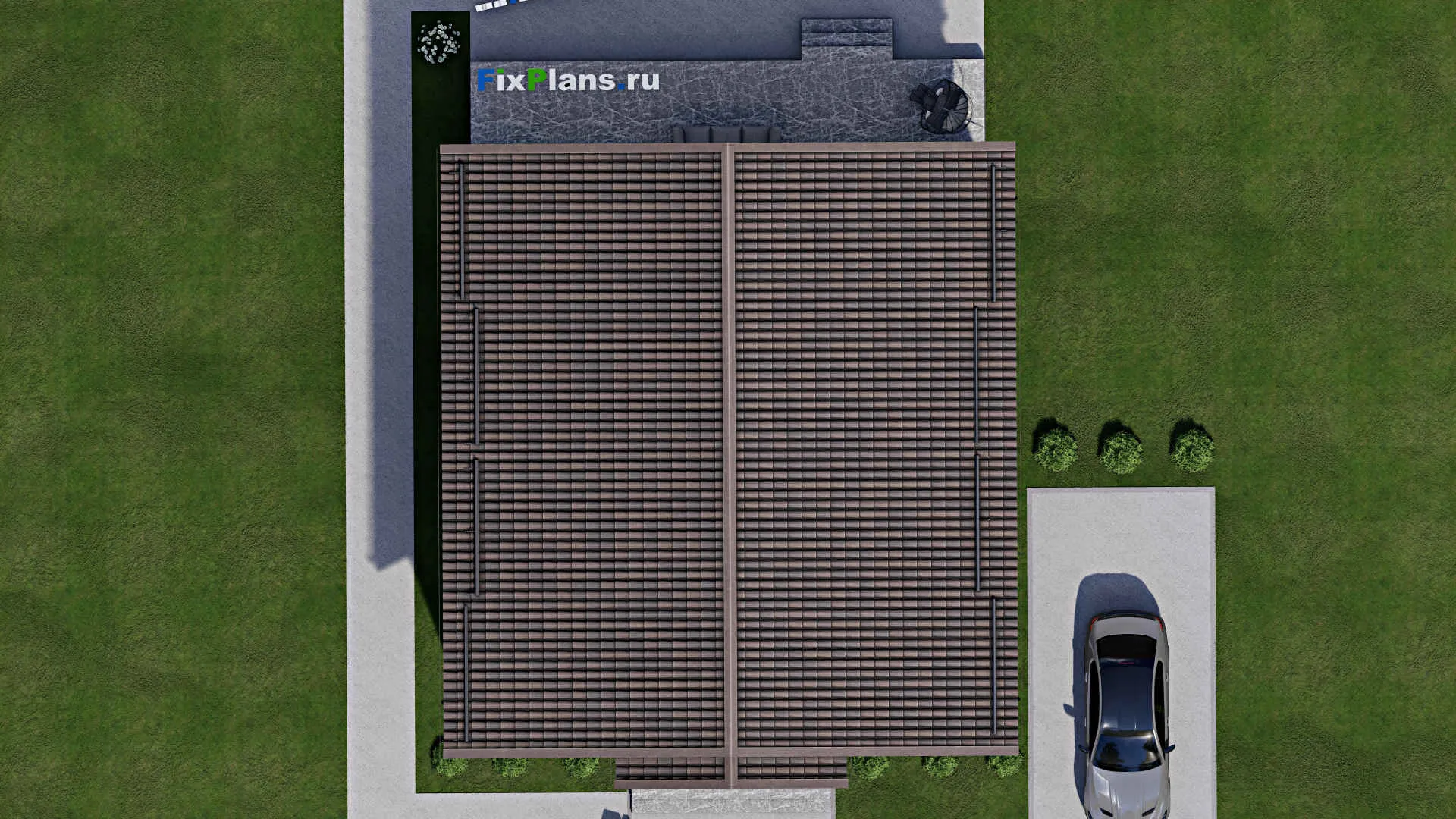 F-4724 - Планы дома с мансардой 12 на 13, площадью 240 м² с террасой и 4 спальнями