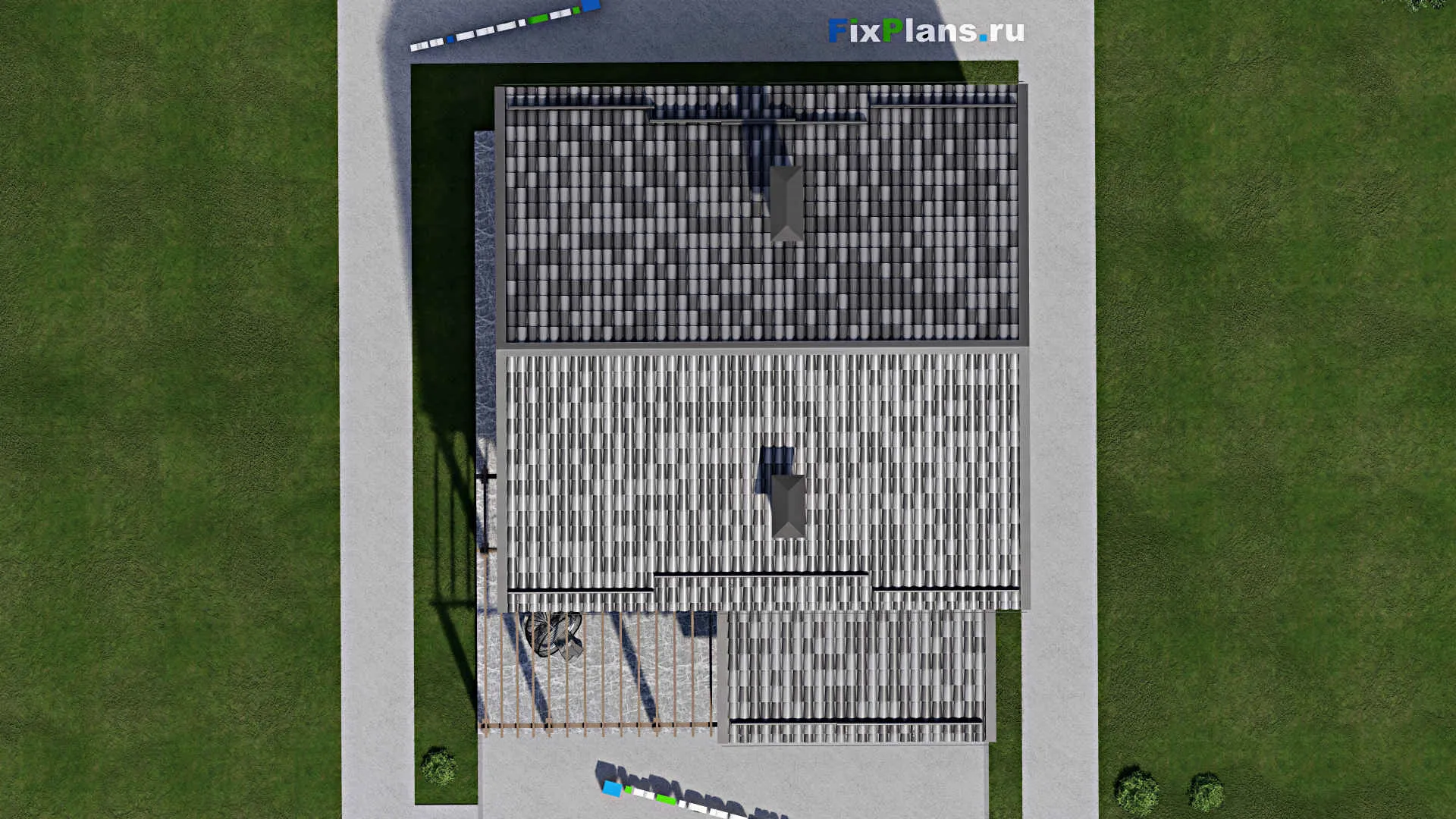 F-9566 - Проект дома с мансардой 11 на 13, площадью 160 м² с террасой и 3 спальнями