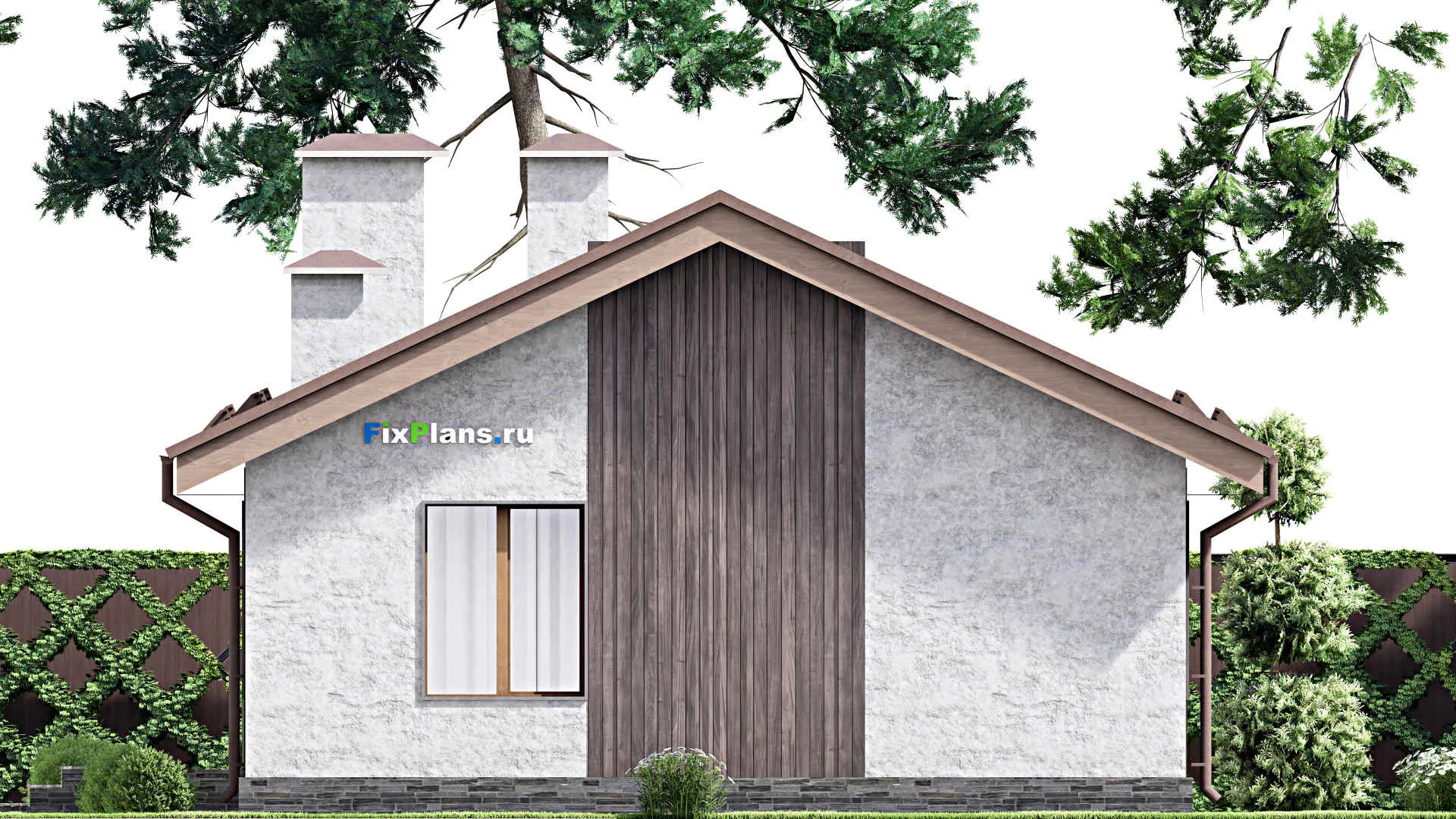 F-12725 - Проект одноэтажного дома 10 на 13, площадью 90 м² с 3 спальнями