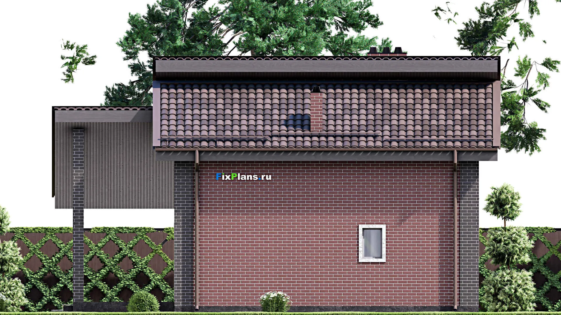 F-15317 - Проект бани 10 на 12, площадью 110 м² с комнатой отдыха, терассой, мансардой, санузлом и спальней