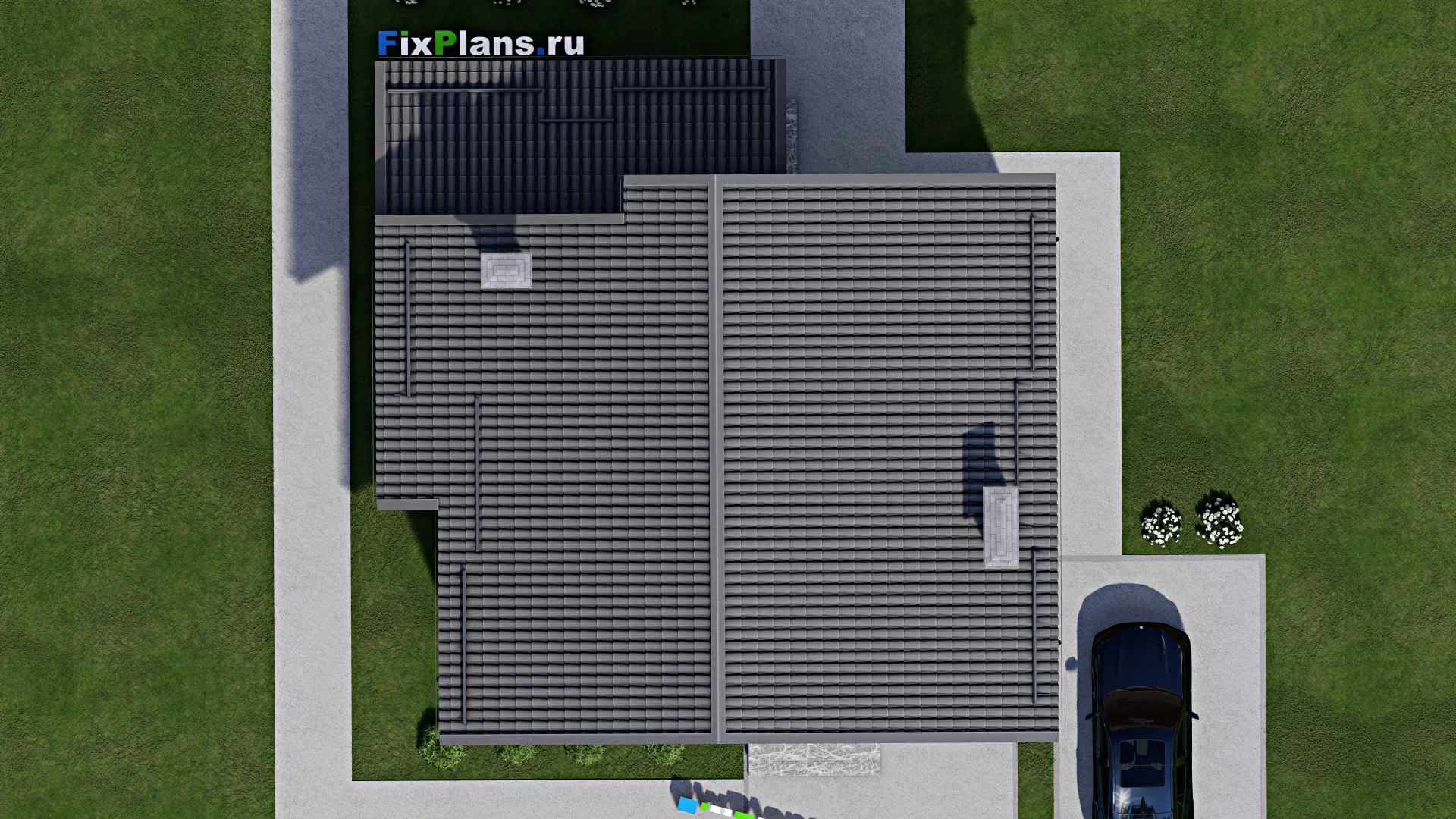 F-3914 - Проект дома с мансардой 10 на 12, площадью 170 м² с террасой и 4 спальнями