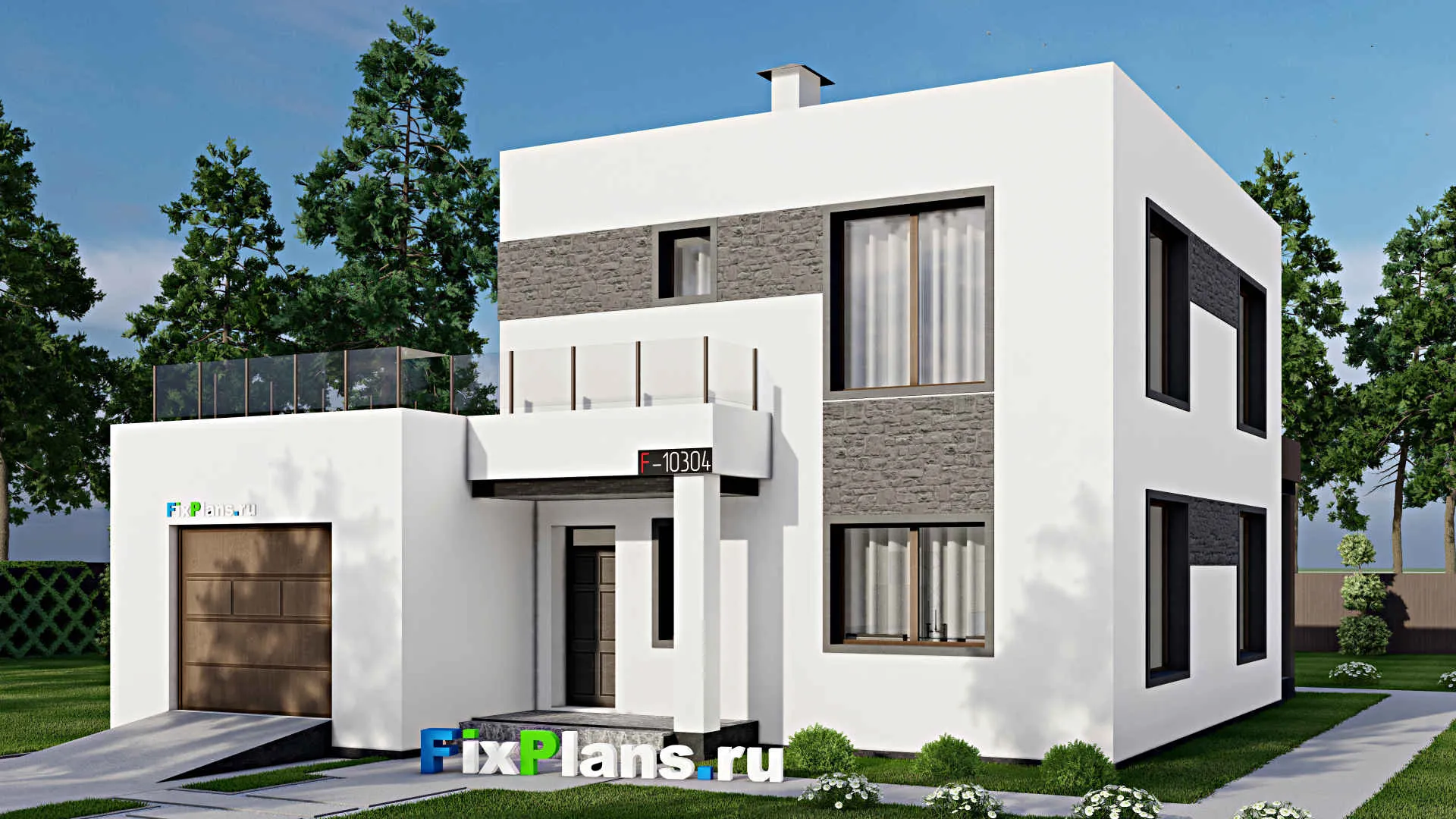 F-10304 - Проект двухэтажного дома 13 на 15, площадью 220 м² с 3 спальнями