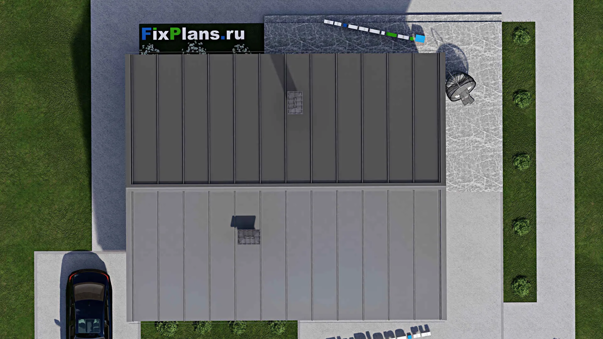 F-7064 - Проект одноэтажного дома 11 на 14, площадью 120 м² с террасой и 2 спальнями