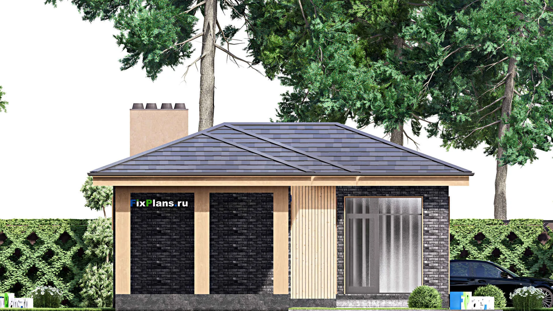 F-15470 - Проект бани 9 на 16, площадью 170 м² с комнатой отдыха, бассейном и санузлом