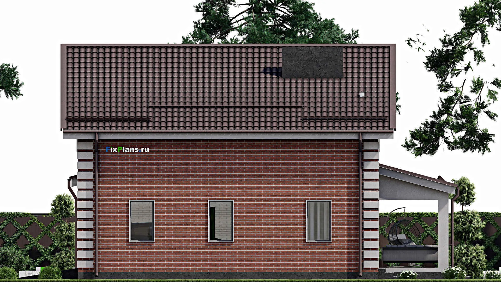 F-2393 - Планы дома с мансардой 10 на 11, площадью 160 м² с террасой, гаражом на 1 машину и 4 спальнями