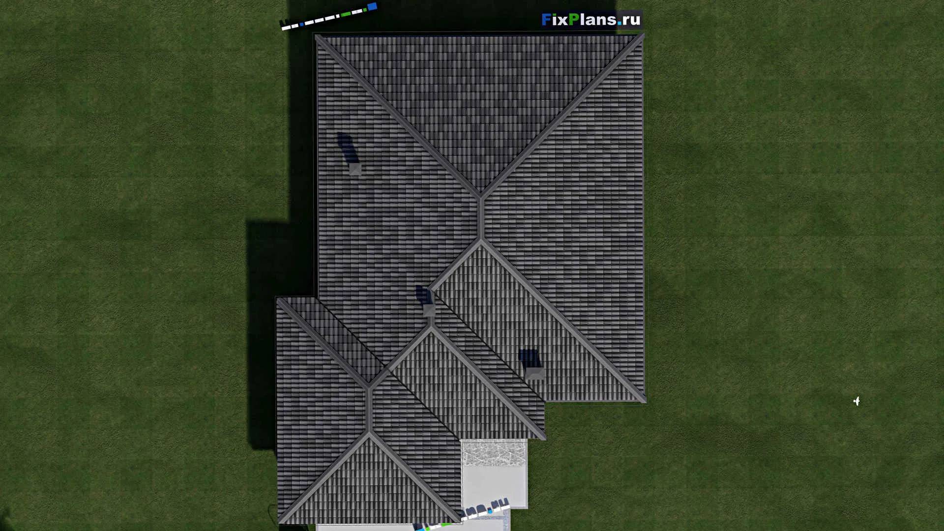 F-1826 - Проект одноэтажного дома 14 на 19, площадью 160 м² с гаражом на 1 машину и 3 спальнями