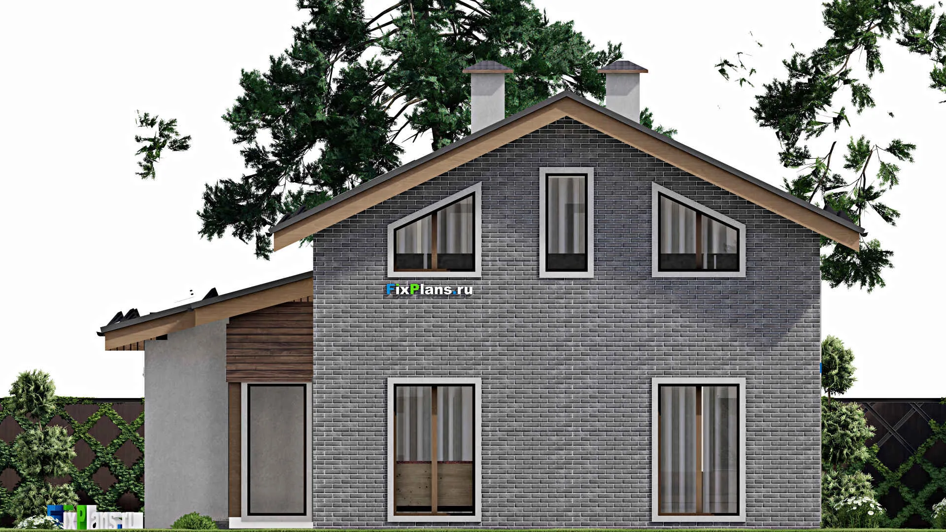 F-12122 - Проект дома с мансардой 13 на 18, площадью 200 м² с 4 спальнями