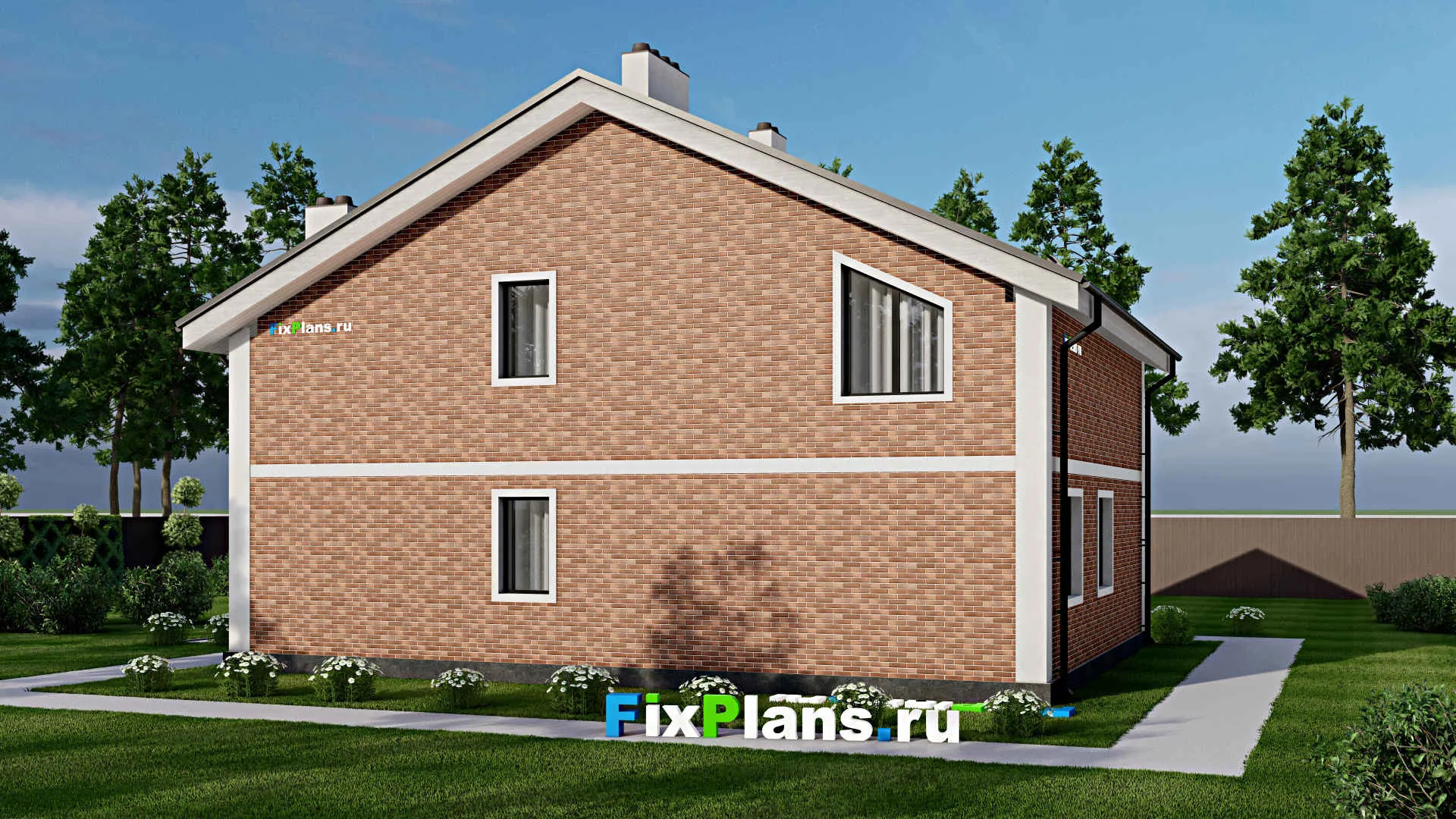 F-4292 - Планы дома с мансардой 11 на 14, площадью 180 м² с террасой и 5 спальнями