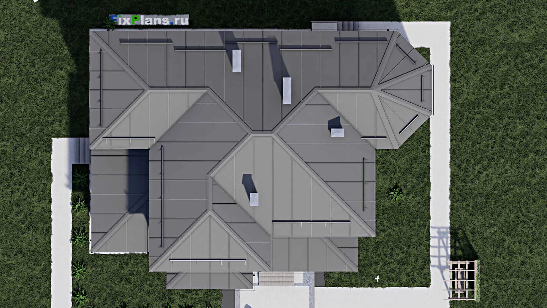 F-0143 - Проект двухэтажного дома 14 на 19, площадью 290 м² с террасой и 4 спальнями