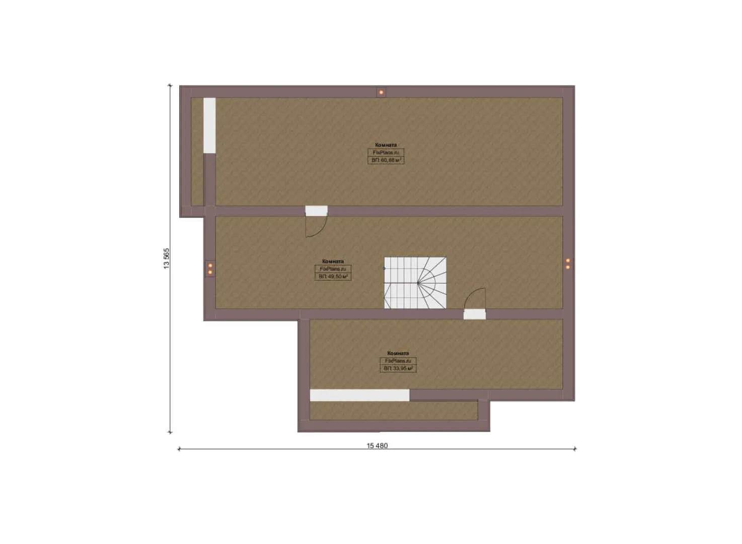 F-16262 - Планы дома с мансардой 16 на 18, площадью 310 м² с 2 спальнями