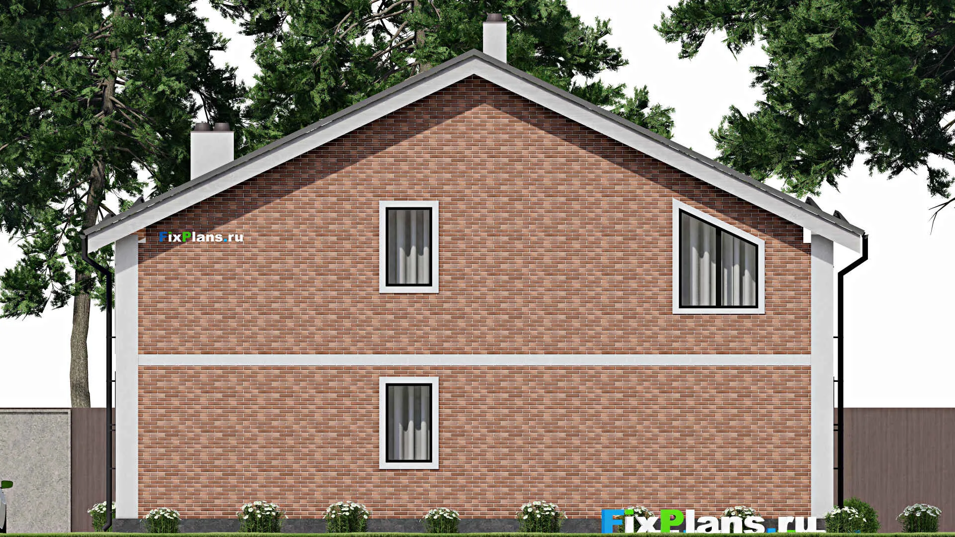 F-4292 - Планы дома с мансардой 11 на 14, площадью 180 м² с террасой и 5 спальнями