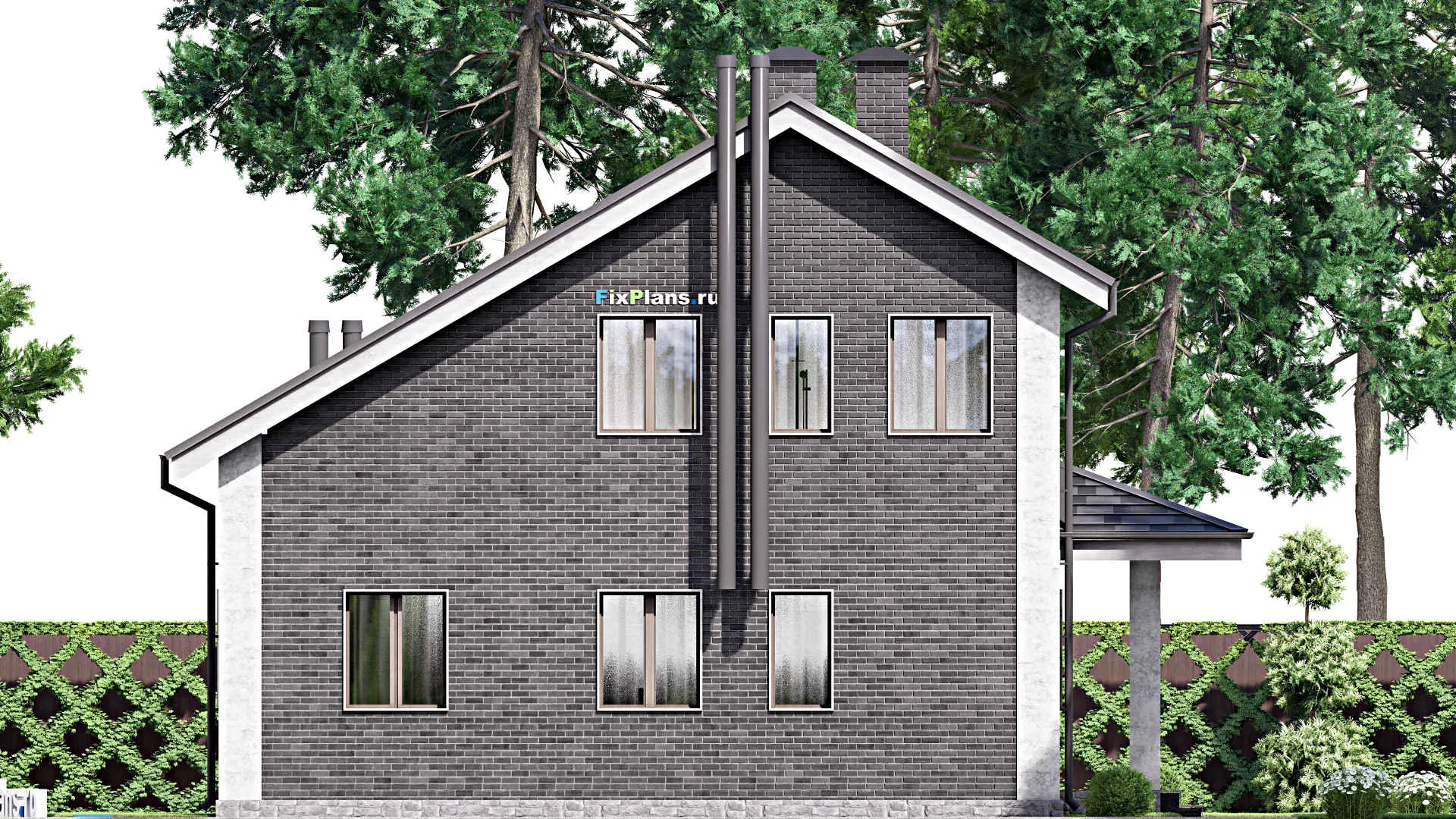 F-14759 - Проект дома с мансардой 12 на 12, площадью 120 м² с 3 спальнями