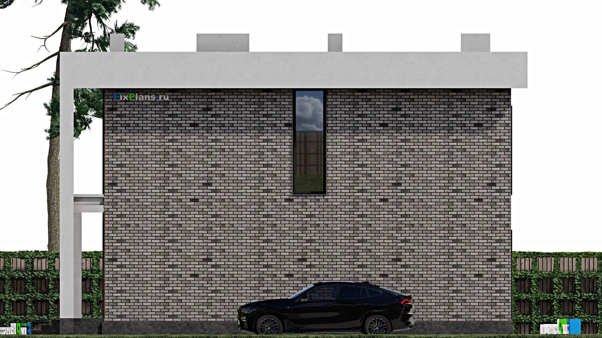 F-1412 - Проект двухэтажного дома 12 на 13, площадью 250 м² с террасой, баней и 5 спальнями