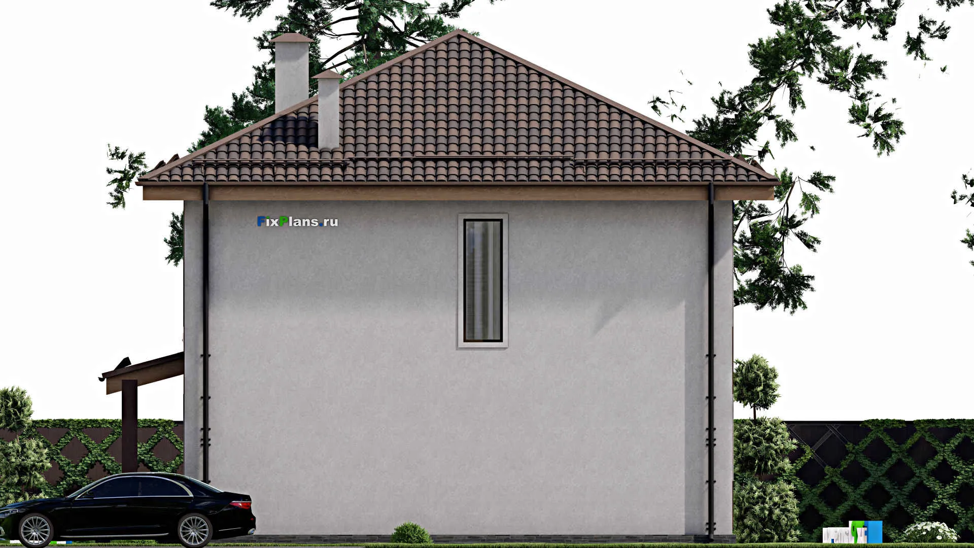 F-10511 - Проект двухэтажного дома 12 на 14, площадью 200 м² с террасой и 4 спальнями