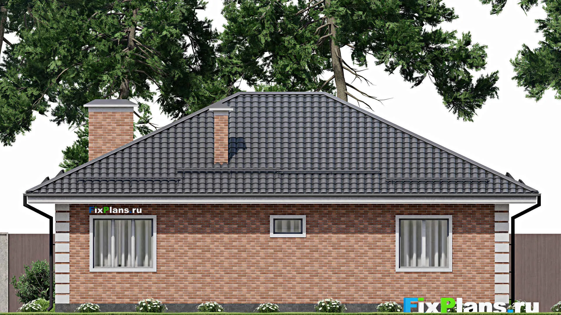F-4040 - Проект одноэтажного дома 11 на 14, площадью 120 м² с 2 спальнями