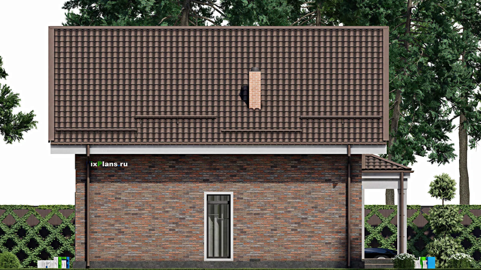 F-2285 - Проект дома с мансардой 11 на 11, площадью 160 м² с террасой, балконом и 3 спальнями