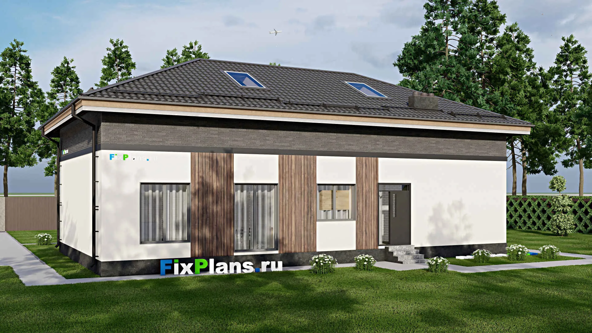 F-4670 - Проект дома с мансардой 10 на 17, площадью 200 м² с 3 спальнями