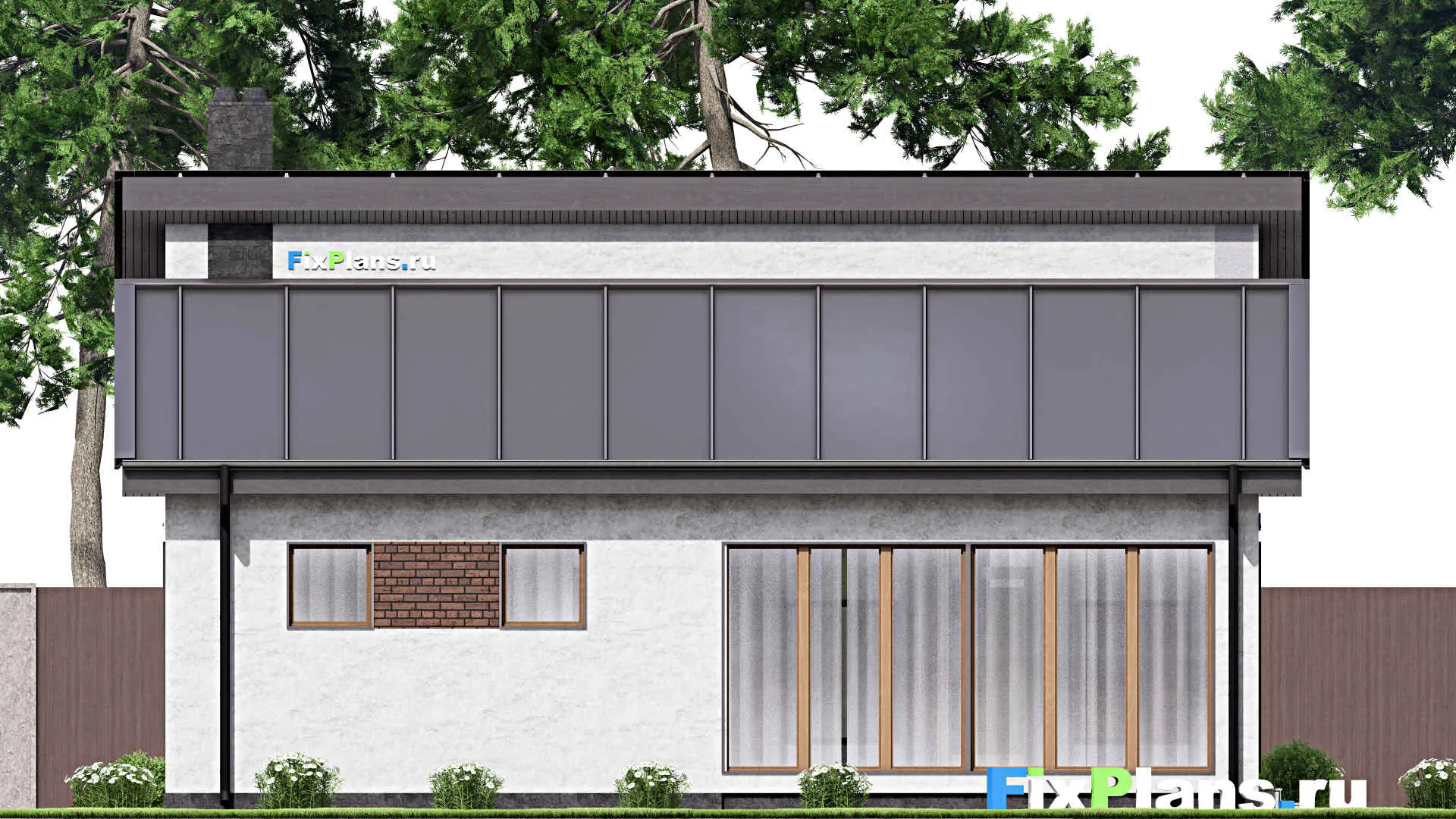 F-15128 - Проект бани 11 на 12, площадью 90 м² с терассой, санузлом и спальней