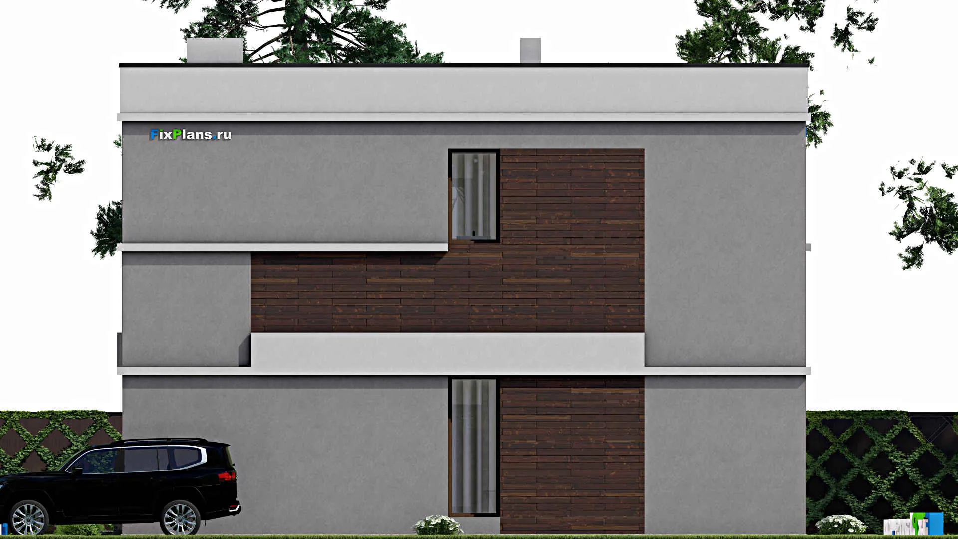 F-8234 - Проект двухэтажного дома 10 на 13, площадью 200 м² с террасой и 4 спальнями