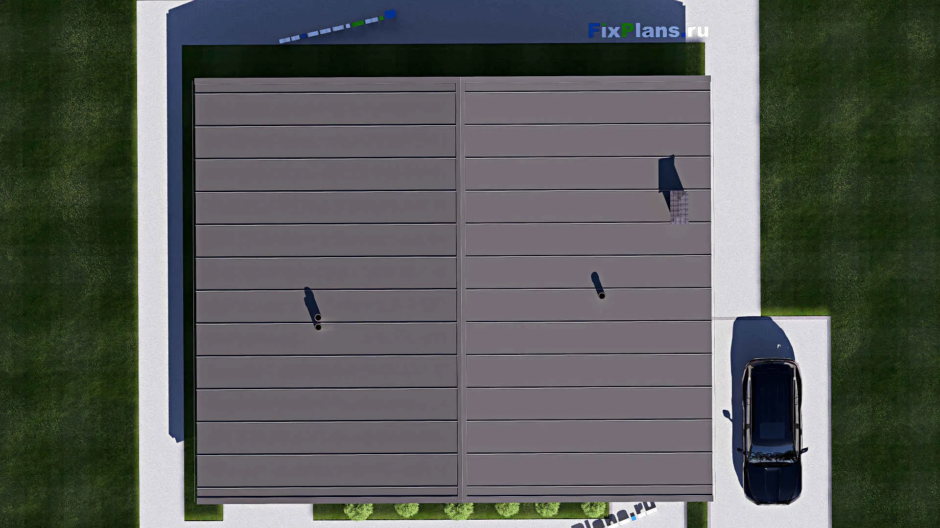 F-19943 - Проект одноэтажного дома 13 на 16, площадью 170 м² с террасой и 3 спальнями