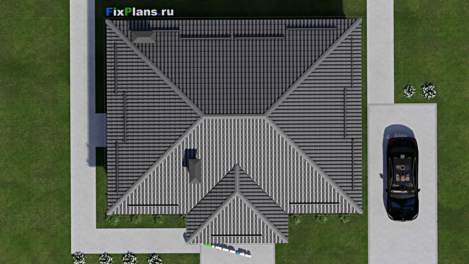 F-3581 - Проект одноэтажного дома 11 на 14, площадью 120 м² с 3 спальнями